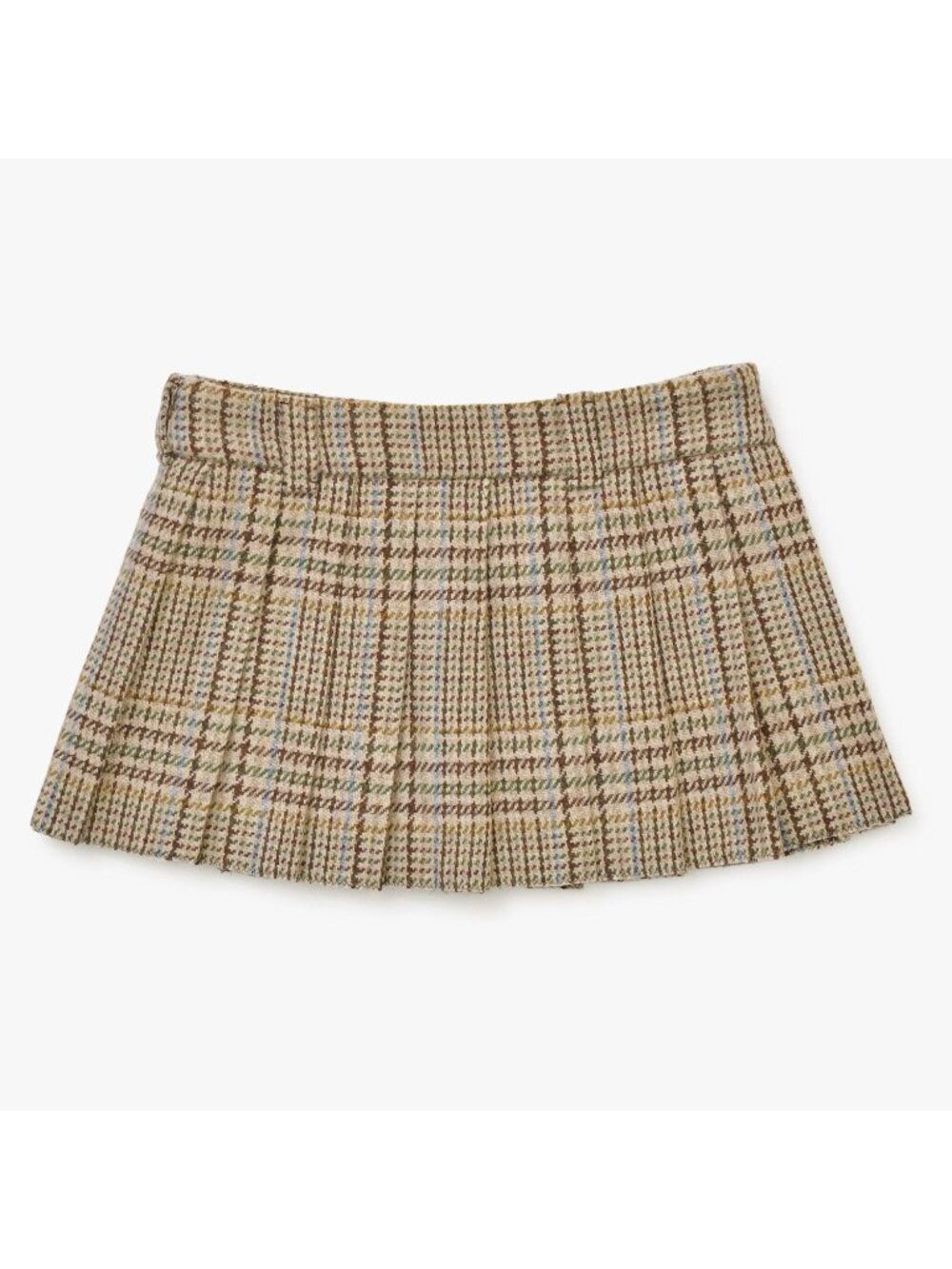 Miu Miu Pritz Skirt Logo Patch Check Beige Wool 4 38